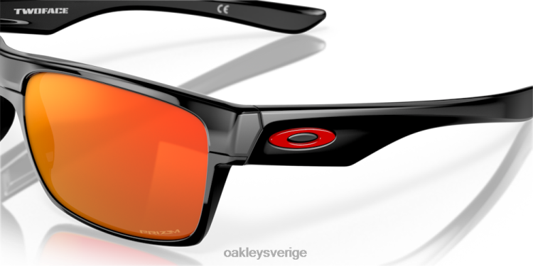 Oakley två ansikten T8RX0692 prizm ruby ​​linser, polerad svart båge