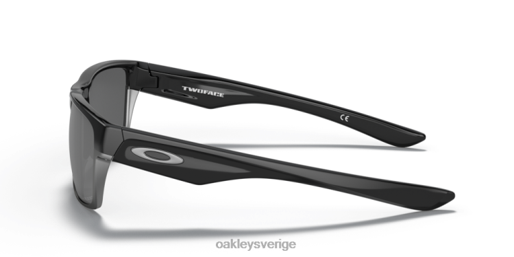 Oakley tvåsidig (låg bryggpassning) T8RX0846 svarta iridiumpolariserade linser, polerad svart båge