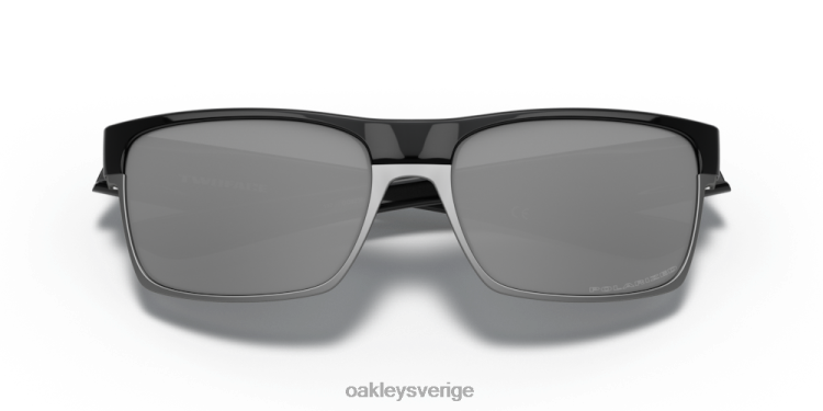 Oakley tvåsidig (låg bryggpassning) T8RX0846 svarta iridiumpolariserade linser, polerad svart båge