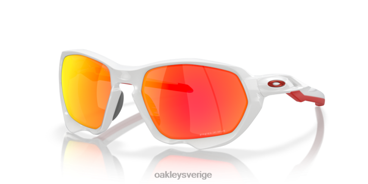 Oakley plazma (låg bropassning) T8RX0588 prizm ruby ​​linser, polerad vit ram