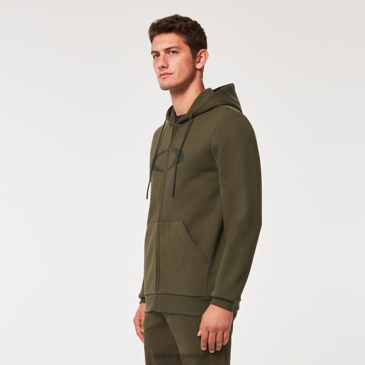 Oakley ellips huvtröja med dragkedja T8RX02282 ny mörk borste