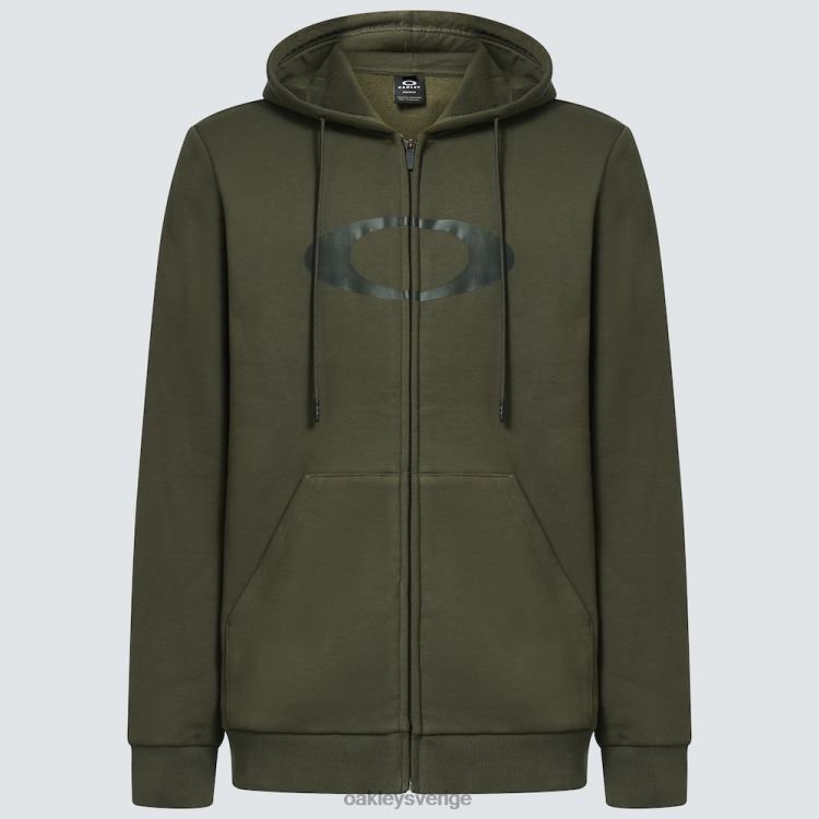 Oakley ellips huvtröja med dragkedja T8RX02282 ny mörk borste