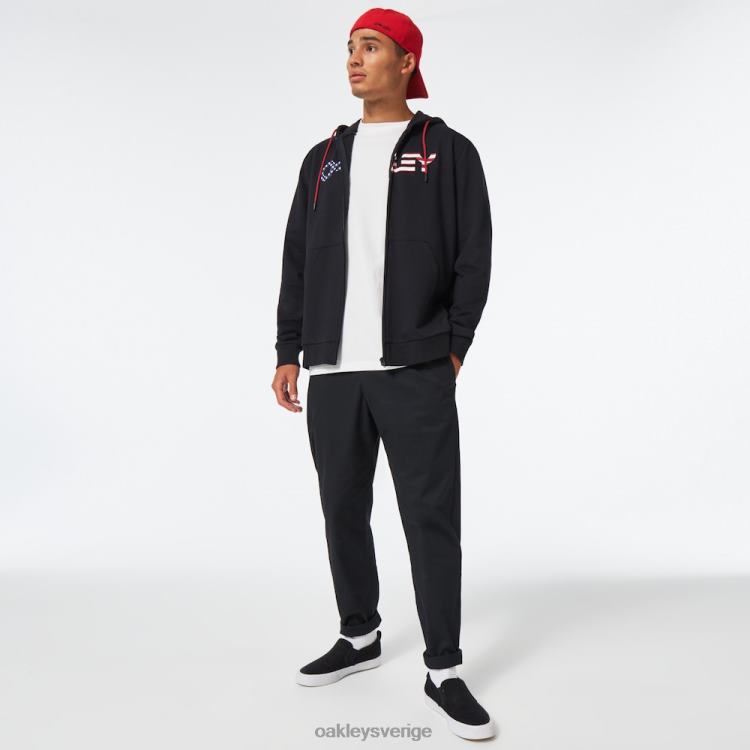 Oakley teddy huvtröja med dragkedja T8RX02507 svart/amerikansk flagga