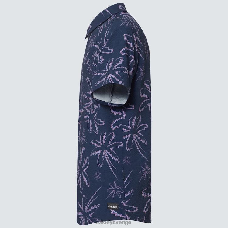 Oakley deco palms rc ss button down T8RX02594 tre rader palmer blå