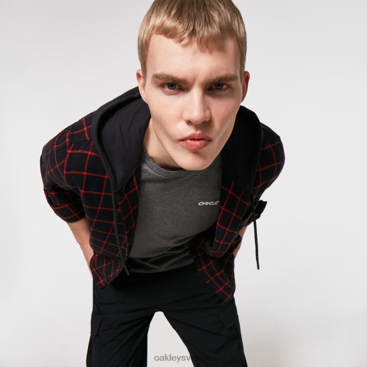 Oakley hooded button down T8RX02468 svart/röd ruta