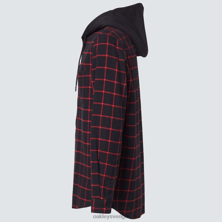 Oakley hooded button down T8RX02468 svart/röd ruta