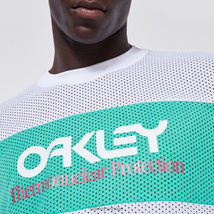 Oakley tnp eldig randig t-shirt T8RX02419 vit