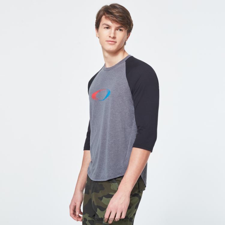 Oakley usa gradient ellips 3/4 tee T8RX02404 ny atletisk grå